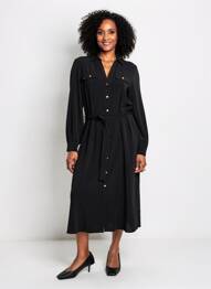 Robe longue manches longues manches longues noir GERARD DAREL femme