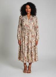 Robe longue manches longues manches longues beige MKT STUDIO femme