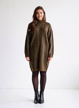 Robe pull col col montant manches longues vert SCOTCH & SODA femme