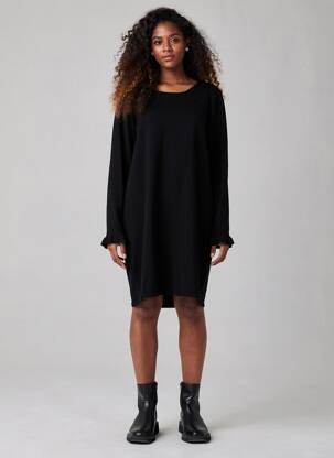 Robe pull stretch manches longues noir ICHI femme