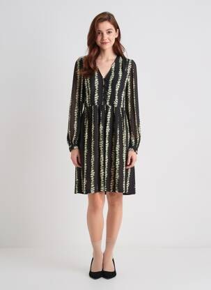 Robe mi-longue manches longues manches longues noir LA PETITE FRANCAISE femme