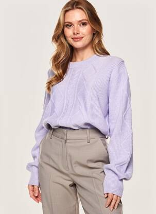 Pull tissage chiné manches longues violet CECIL femme