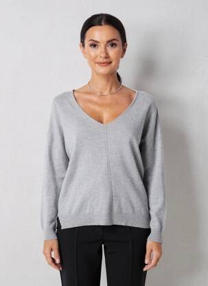 Pull tissage chiné manches longues gris PAKO LITTO femme
