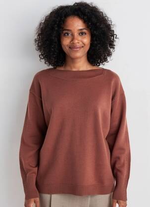 Pull stretch manches longues marron BETTY BARCLAY femme