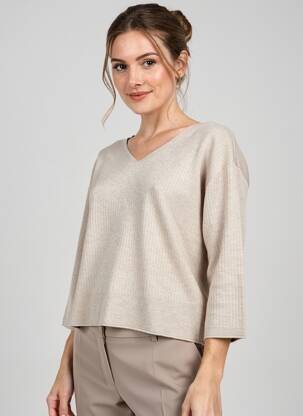 Pull tissage chiné manches longues beige BETTY BARCLAY femme