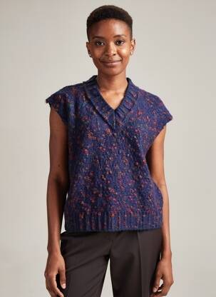 Pull coupe droite manches courtes bleu PAKO LITTO femme