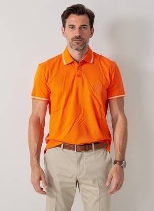 Polo coupe droite manches courtes orange DAYTONA homme