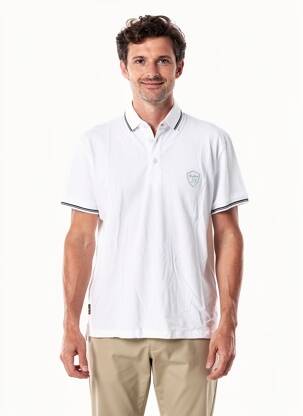 Polo coupe droite manches courtes blanc DAYTONA homme