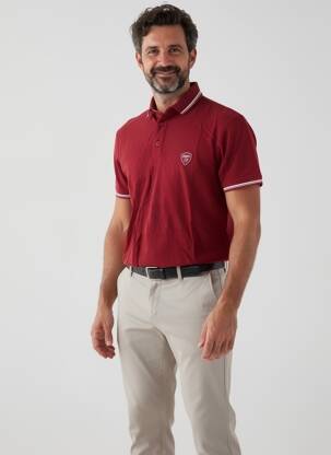 Polo coupe droite manches courtes rouge DAYTONA homme