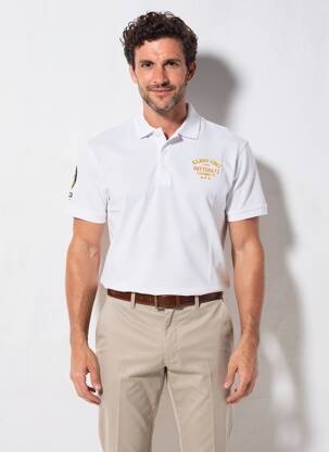 Polo coupe droite manches courtes blanc DAYTONA homme