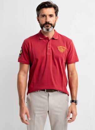 Polo coupe droite manches courtes rouge DAYTONA homme