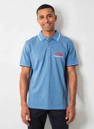 Polo coupe droite manches courtes bleu DAYTONA homme