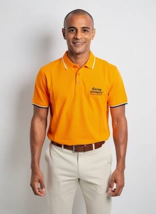 Polo coupe droite manches courtes orange DAYTONA homme