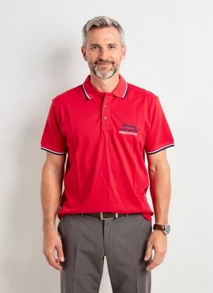 Polo coupe droite manches courtes rouge DAYTONA homme