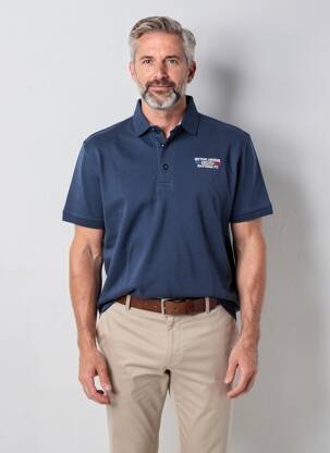 Polo tissage jersey manches courtes bleu DAYTONA homme
