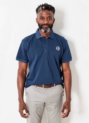 Polo coupe droite manches courtes bleu DAYTONA homme