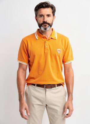 Polo coupe droite manches courtes orange DAYTONA homme