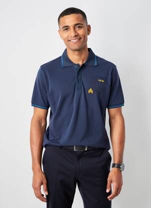 Polo coupe droite manches courtes bleu DAYTONA homme