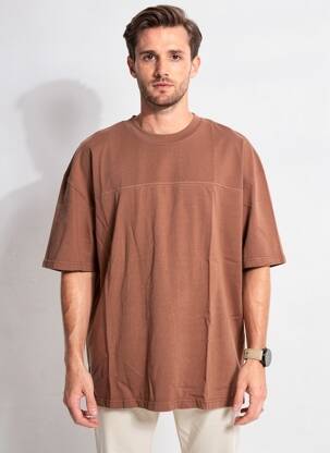 T-shirt coupe droite manches courtes marron DAYTONA homme