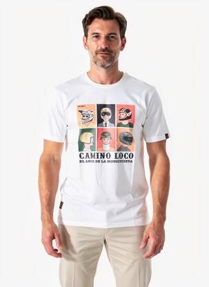 T-shirt coupe droite manches courtes blanc DAYTONA homme