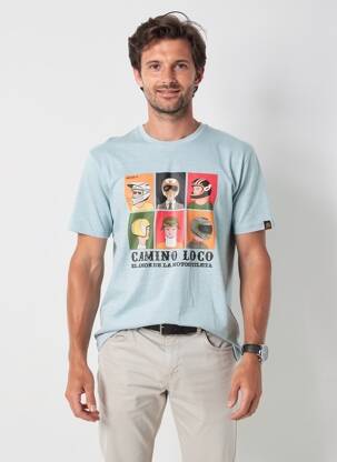 T-shirt coupe droite manches courtes bleu DAYTONA homme