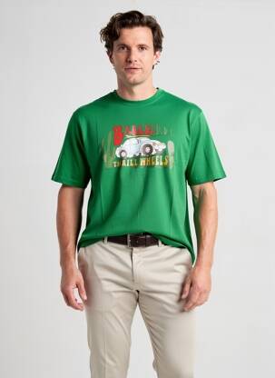 T-shirt coupe droite manches courtes vert DAYTONA homme