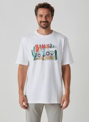 T-shirt coupe droite manches courtes blanc DAYTONA homme