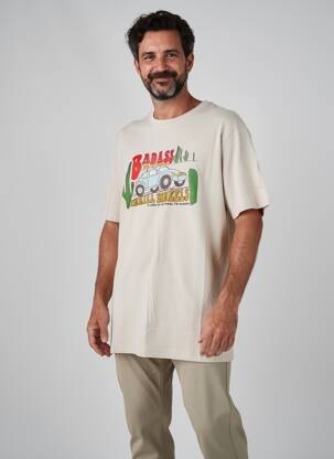 T-shirt coupe droite manches courtes beige DAYTONA homme