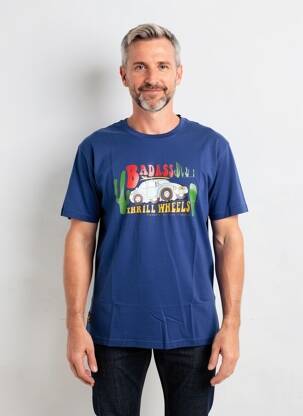 T-shirt coupe droite manches courtes bleu DAYTONA homme