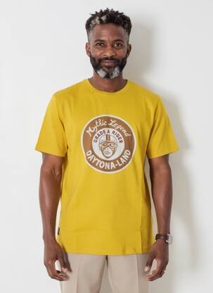 T-shirt coupe droite manches courtes jaune DAYTONA homme