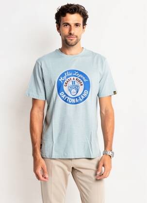 T-shirt coupe droite manches courtes bleu DAYTONA homme