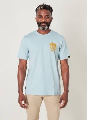 T-shirt coupe droite manches courtes bleu DAYTONA homme