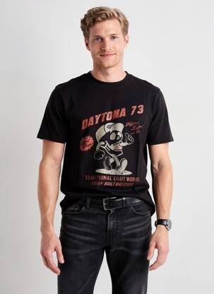 T-shirt coupe droite manches courtes noir DAYTONA homme
