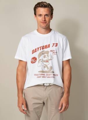 T-shirt coupe droite manches courtes blanc DAYTONA homme