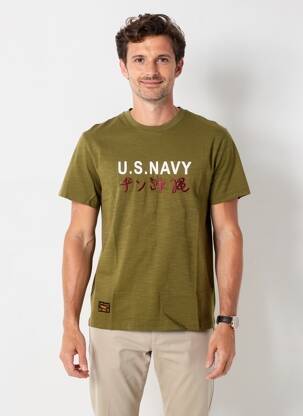 T-shirt broderie manches courtes vert DAYTONA homme