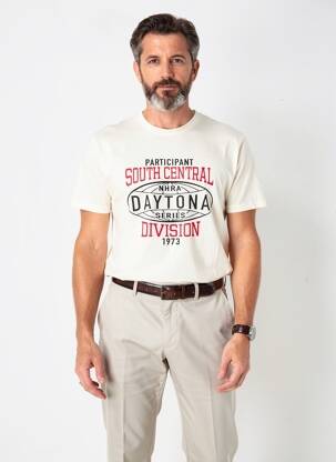 T-shirt coupe droite manches courtes beige DAYTONA homme