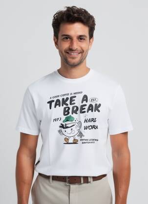 T-shirt coupe droite manches courtes blanc DAYTONA homme