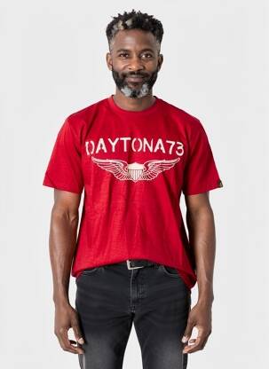 T-shirt coupe droite manches courtes rouge DAYTONA homme