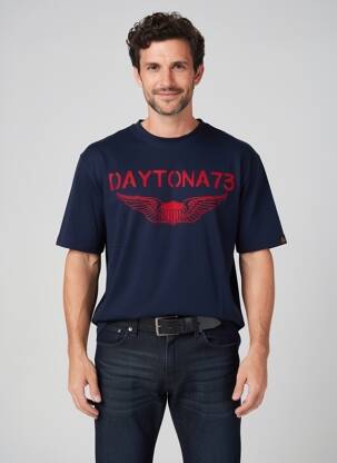 T-shirt coupe droite manches courtes bleu DAYTONA homme