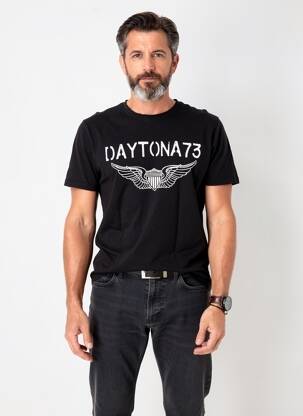 T-shirt coupe droite manches courtes noir DAYTONA homme
