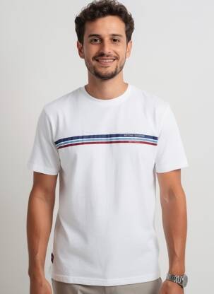 T-shirt coupe droite manches courtes blanc DAYTONA homme