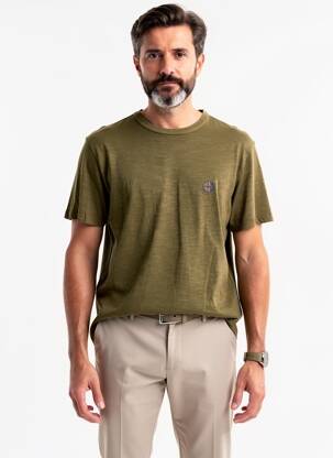 T-shirt coupe droite manches courtes vert DAYTONA homme