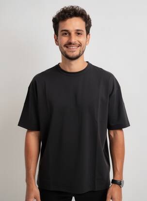 T-shirt tissage jersey manches courtes noir DAYTONA homme