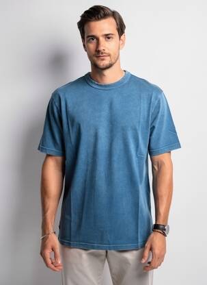 T-shirt coupe droite manches courtes bleu DAYTONA homme