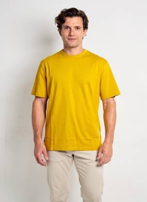 T-shirt coupe droite manches courtes jaune DAYTONA homme