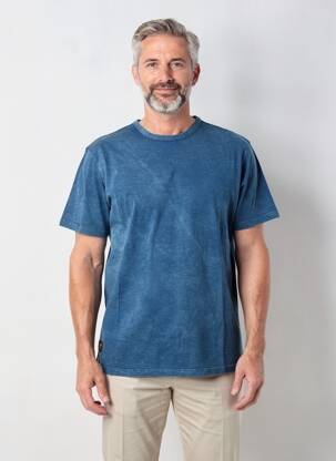 T-shirt coupe droite manches courtes bleu DAYTONA homme