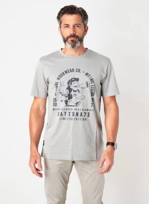 T-shirt coupe droite manches courtes gris DAYTONA homme