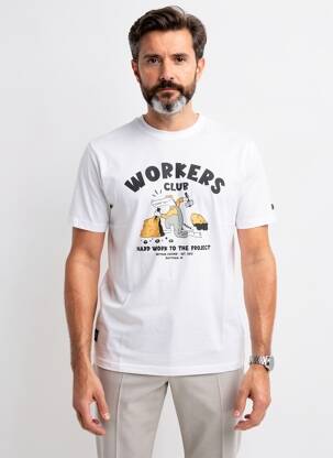 T-shirt coupe droite manches courtes blanc DAYTONA homme