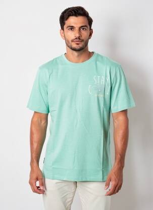 T-shirt broderie manches courtes vert DAYTONA homme