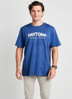 T-shirt coupe droite manches courtes bleu DAYTONA homme
